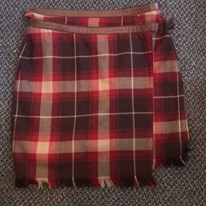 Red plaid skirt
